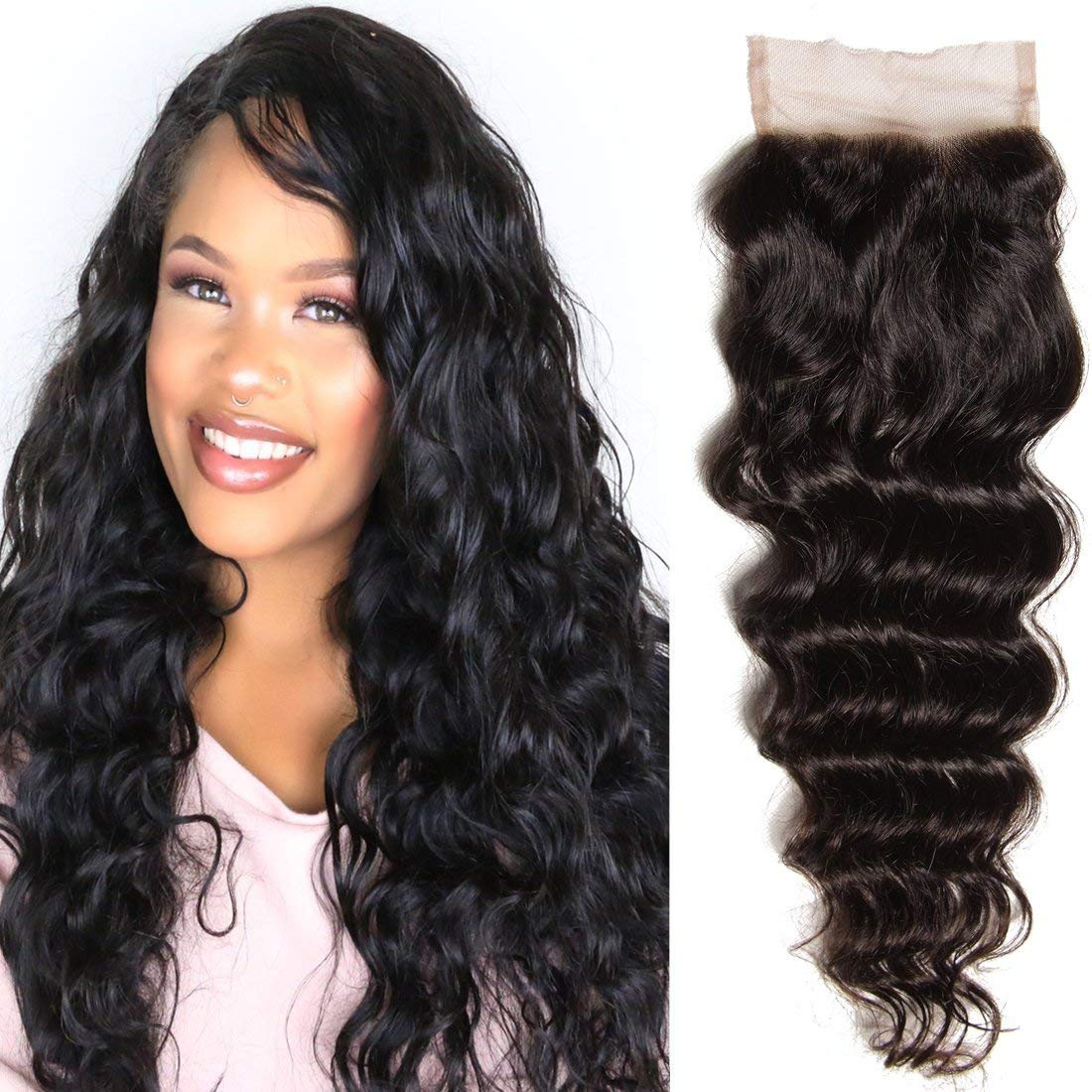 Beauty Forever Brazilian Natural Wave Hair 4*4 Inch Free Part Lace Closure 100% Human Virgin Hair Natural Color