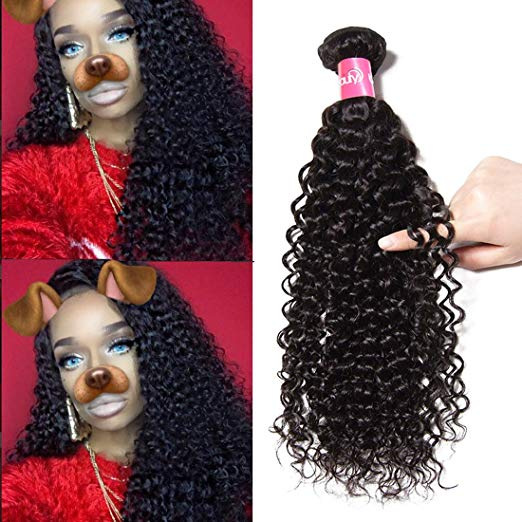 Peruvian Unprocessed Curly Remy 100% Virgin Human Hair Wave Natural Color 1 Bundle